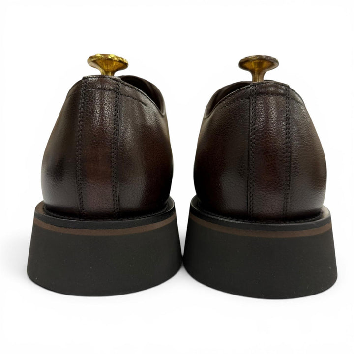 未使用品▼BERLUTI ベルルッティ アレッシオ ダービー ヴェネチアソフトカーフ カリグラフィ プレーントゥ レザーシューズ ブラウン 7