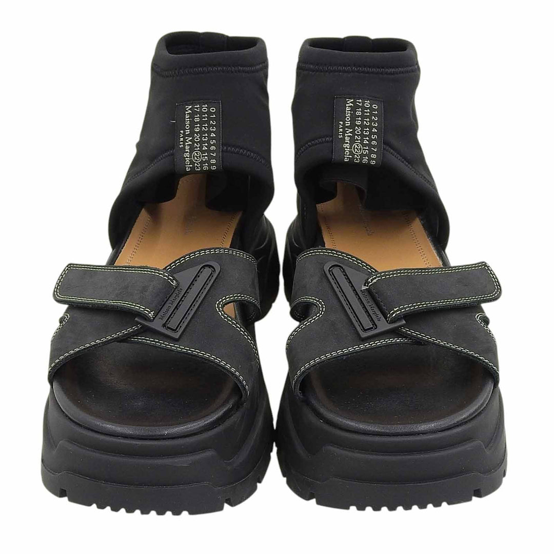 美品▲Maison Margiela 22 メゾンマルジェラ22 タッチストラップ サンダル スウェードレザー サンダル ブラック 39 伊製 メンズ 保存袋付