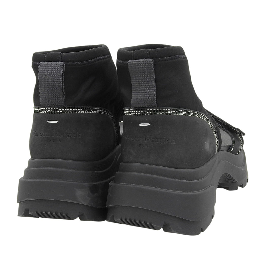 美品▲Maison Margiela 22 メゾンマルジェラ22 タッチストラップ サンダル スウェードレザー サンダル ブラック 39 伊製 メンズ 保存袋付