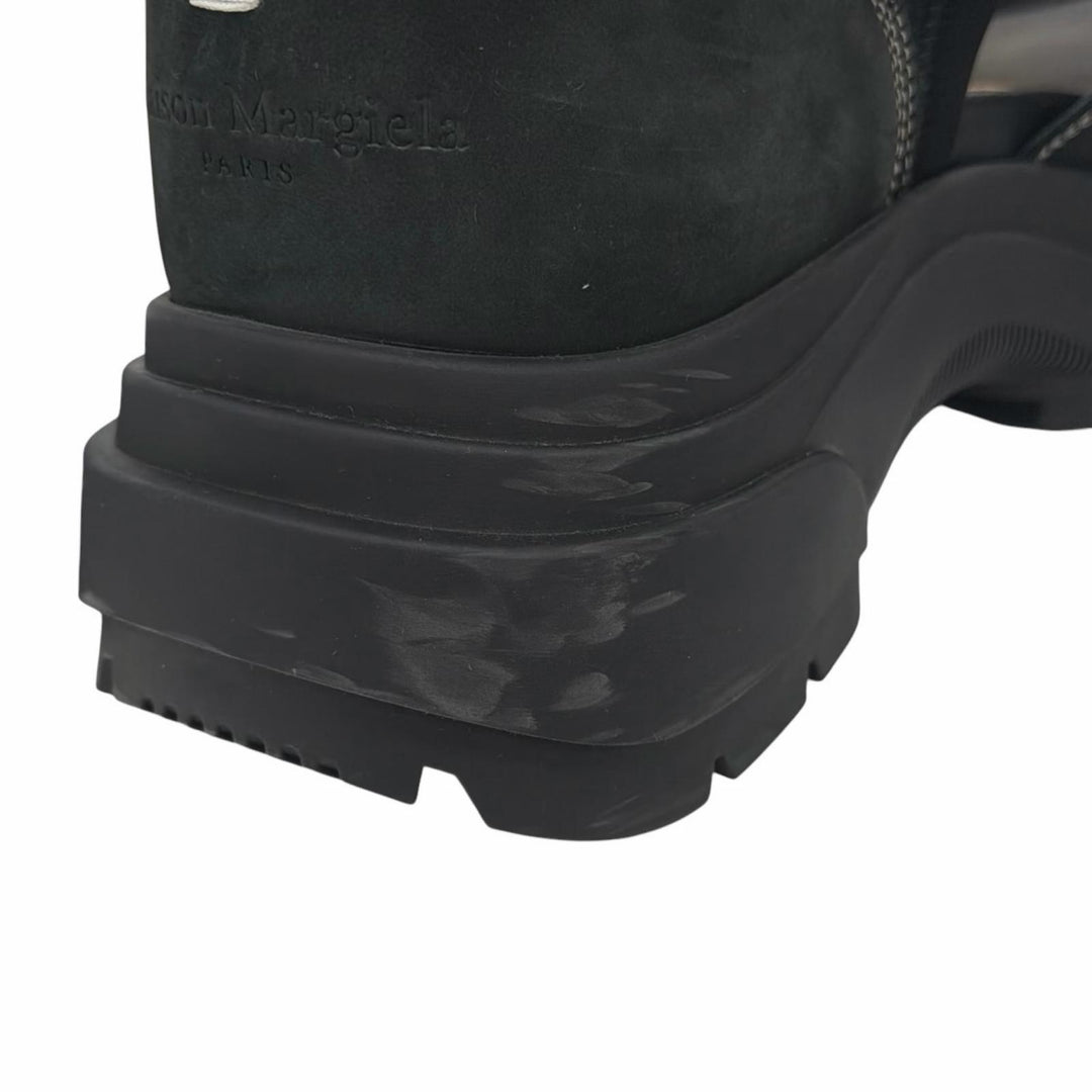 美品▲Maison Margiela 22 メゾンマルジェラ22 タッチストラップ サンダル スウェードレザー サンダル ブラック 39 伊製 メンズ 保存袋付
