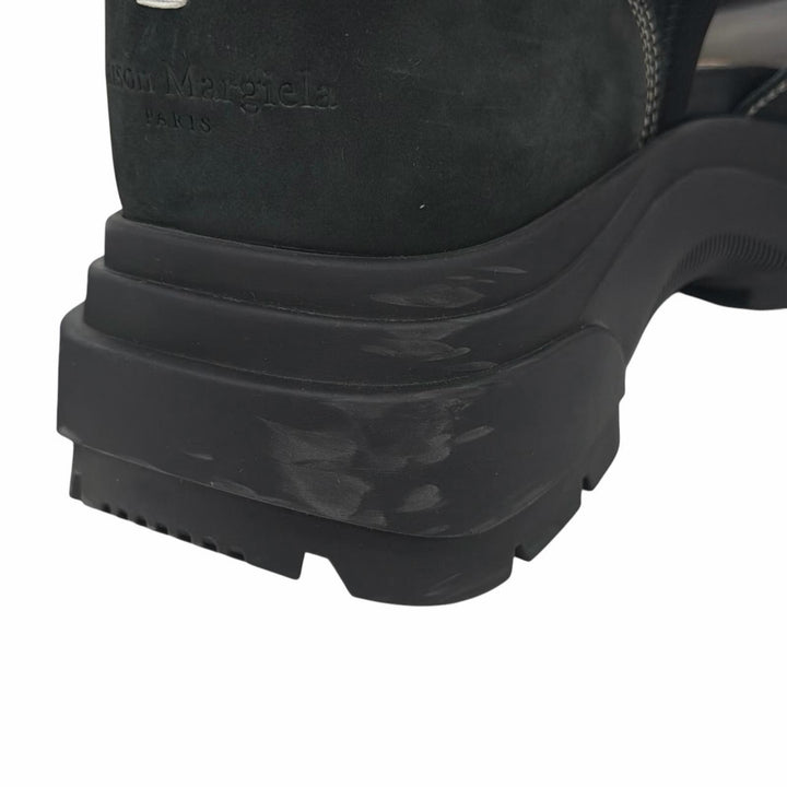 美品▲Maison Margiela 22 メゾンマルジェラ22 タッチストラップ サンダル スウェードレザー サンダル ブラック 39 伊製 メンズ 保存袋付