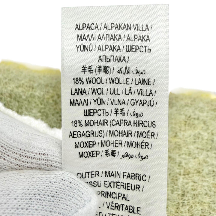 未使用品△BURBERRY バーバリー 8076563 アルパカ モヘア ロゴ フリンジ 大判 マフラー ショール ベージュ イエロー 210×50cm 正規品