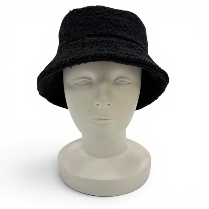 美品☆CHANEL シャネル 21C ココマーク パイル地ハット バケットハット 帽子 ブラック ブラック金具 M 正規品 レディース