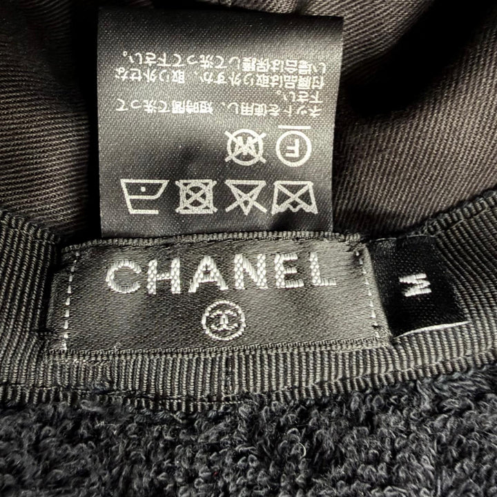 美品☆CHANEL シャネル 21C ココマーク パイル地ハット バケットハット 帽子 ブラック ブラック金具 M 正規品 レディース