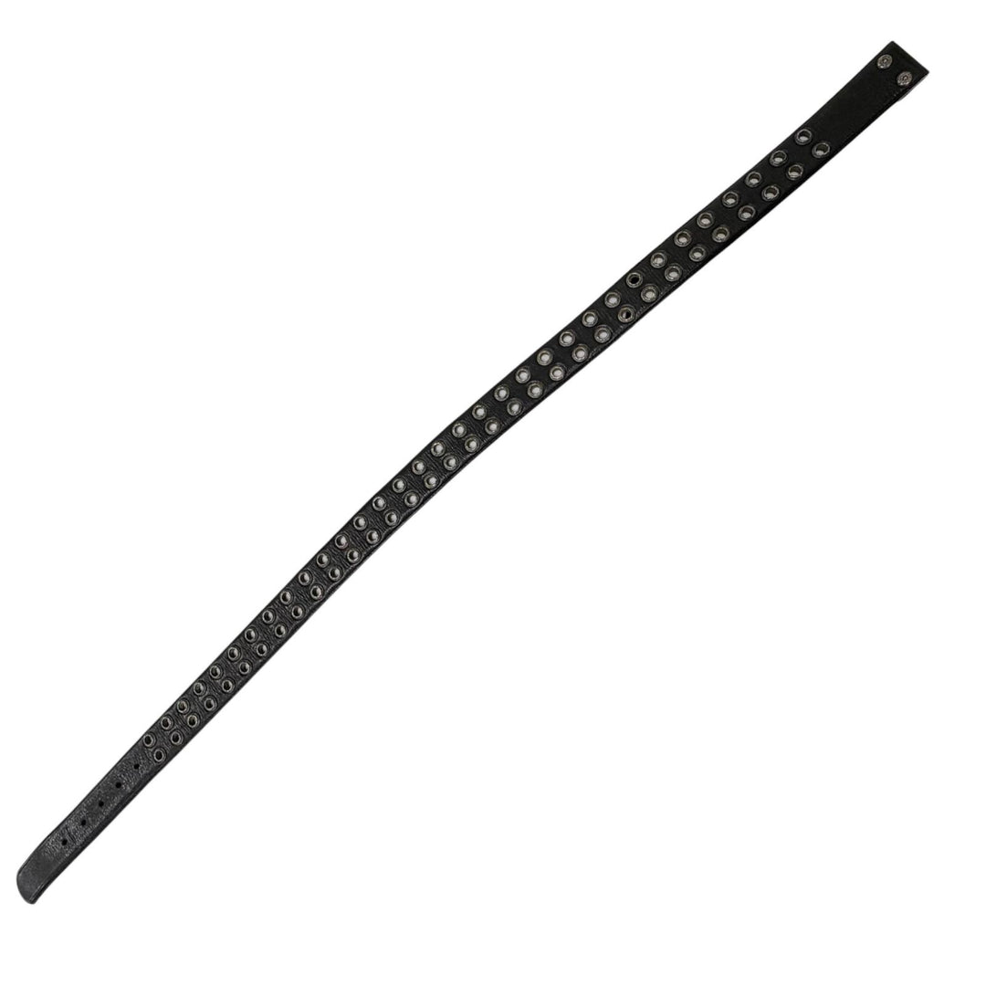 良品□CHROME HEARTS クロムハーツ STRAP DBL GROMMET レザー SV925 STRAP DBL GROMMET ダブルグロメット ベルト ブラック 34 メンズ
