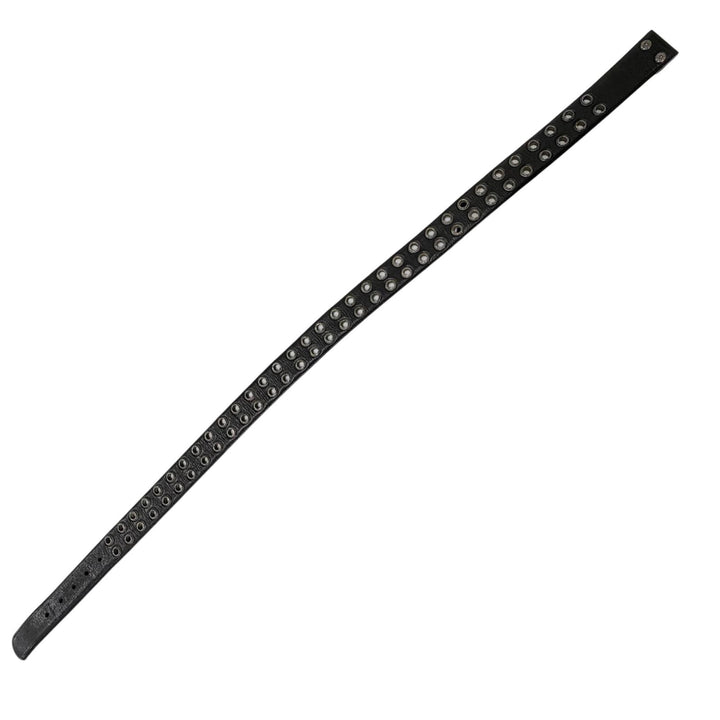 良品□CHROME HEARTS クロムハーツ STRAP DBL GROMMET レザー SV925 STRAP DBL GROMMET ダブルグロメット ベルト ブラック 34 メンズ