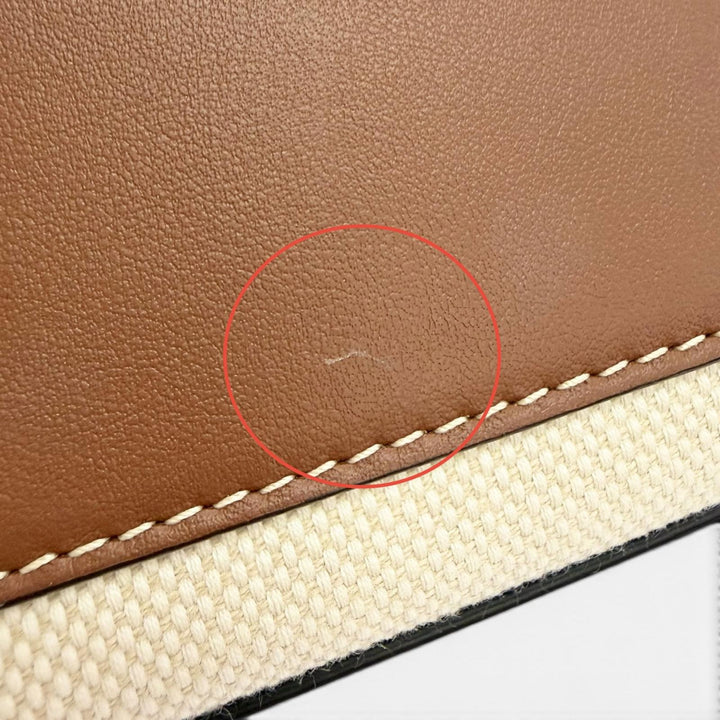 未使用品△BURBERRY バーバリー 22SS 8052460 マイクロ フランシス TB トートバッグ キャンバス レザー 2WAY ハンド ショルダーバッグ