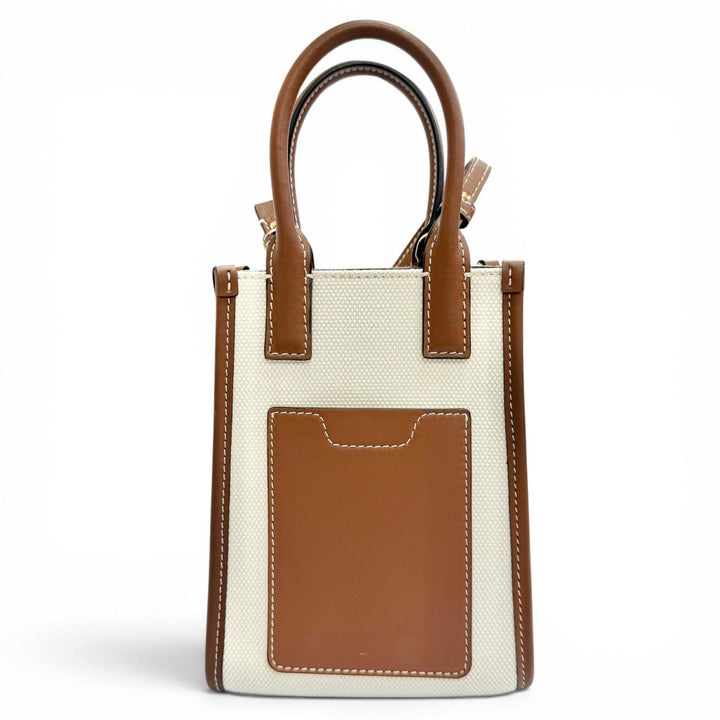 未使用品△BURBERRY バーバリー 22SS 8052460 マイクロ フランシス TB トートバッグ キャンバス レザー 2WAY ハンド ショルダーバッグ