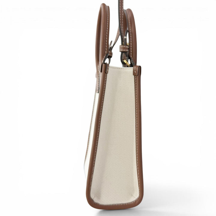 未使用品△BURBERRY バーバリー 22SS 8052460 マイクロ フランシス TB トートバッグ キャンバス レザー 2WAY ハンド ショルダーバッグ