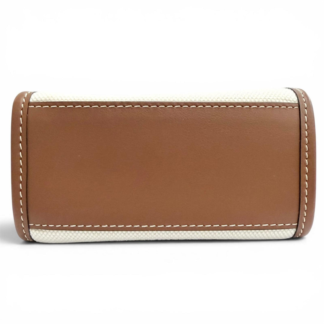 未使用品△BURBERRY バーバリー 22SS 8052460 マイクロ フランシス TB トートバッグ キャンバス レザー 2WAY ハンド ショルダーバッグ