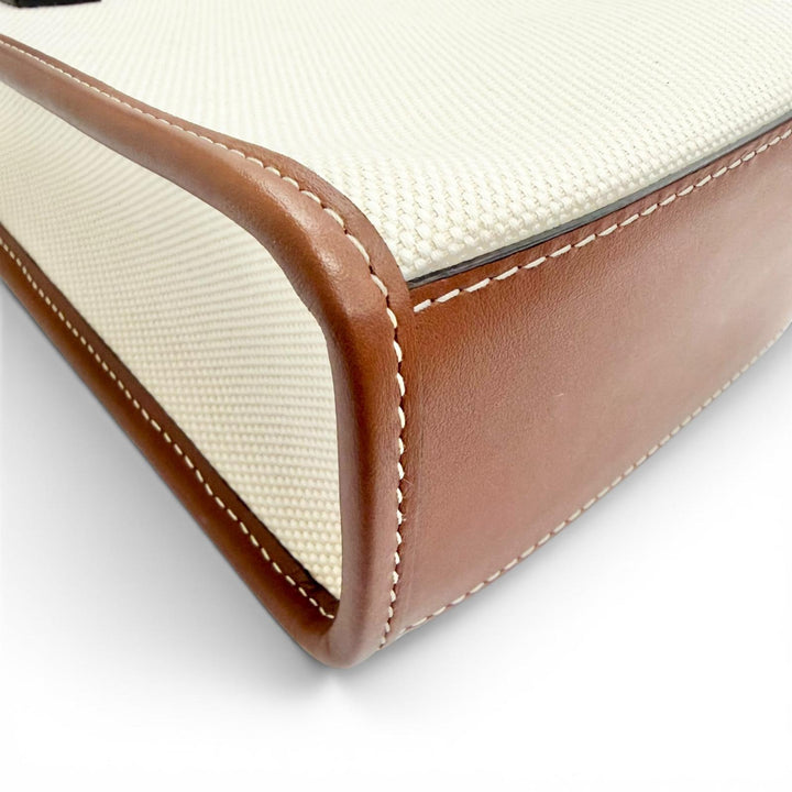 未使用品△BURBERRY バーバリー 22SS 8052460 マイクロ フランシス TB トートバッグ キャンバス レザー 2WAY ハンド ショルダーバッグ