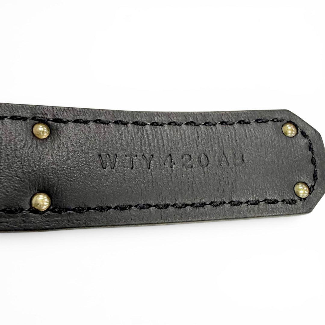 未使用品△HERMES エルメス ケリー ベルト 18 アリゲーターマット ゴールド金具 ブラック W刻印 フランス製 レディース 箱・保存袋付き