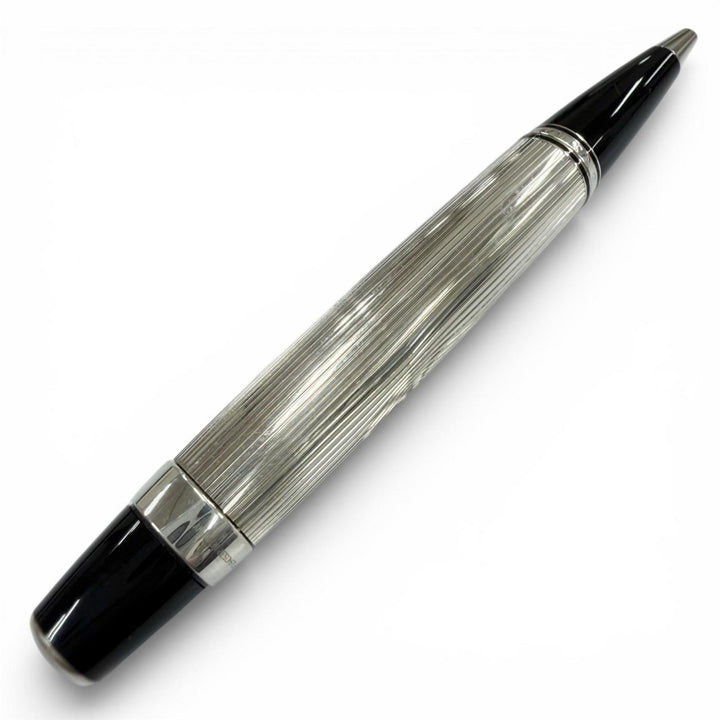 極美品▼MONTBLANC モンブラン ボエム AG925 ブルージェムストーン ホワイトスター ボールペン シルバー ブラック 重量33.47g 筆記確認済