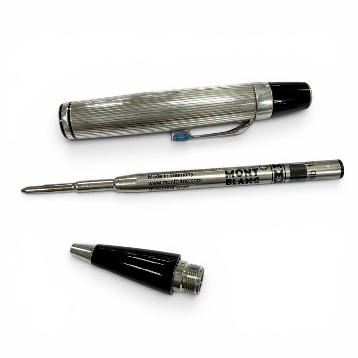 極美品▼MONTBLANC モンブラン ボエム AG925 ブルージェムストーン ホワイトスター ボールペン シルバー ブラック 重量33.47g 筆記確認済