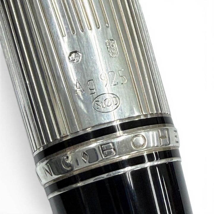 極美品▼MONTBLANC モンブラン ボエム AG925 ブルージェムストーン ホワイトスター ボールペン シルバー ブラック 重量33.47g 筆記確認済