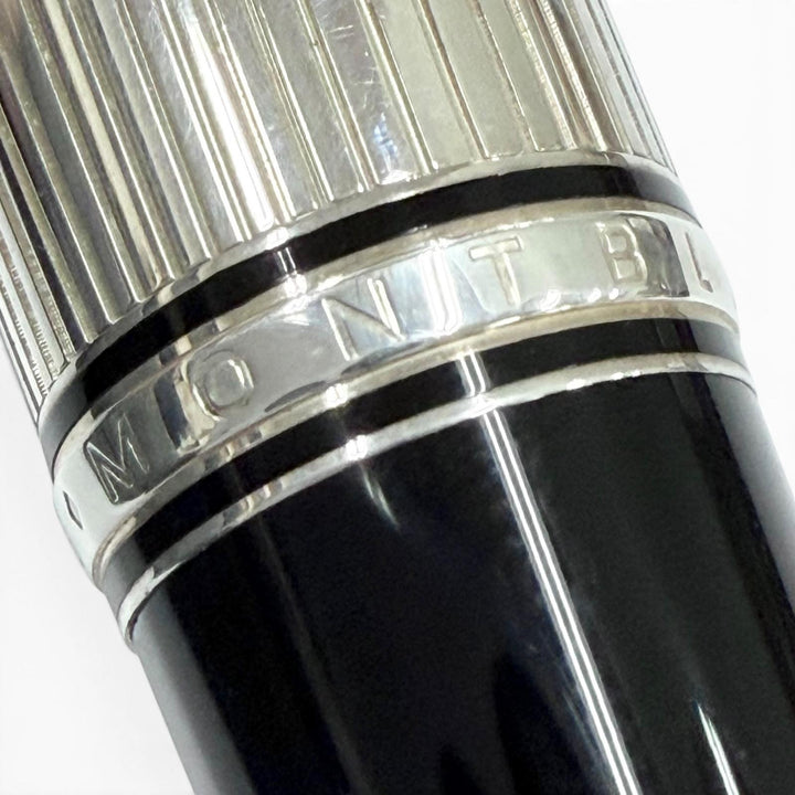 極美品▼MONTBLANC モンブラン ボエム AG925 ブルージェムストーン ホワイトスター ボールペン シルバー ブラック 重量33.47g 筆記確認済