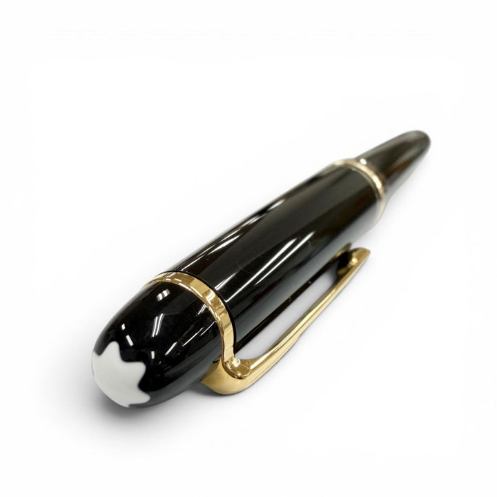 美品▼MONTBLANC モンブラン マイスターシュテュック 145 クラシック ペン先14K Fニブ ホワイトスター 万年筆 ブラック ゴールド ドイツ