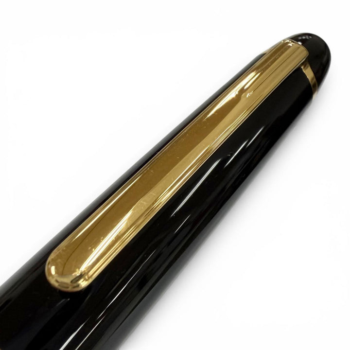 美品▼MONTBLANC モンブラン マイスターシュテュック 145 クラシック ペン先14K Fニブ ホワイトスター 万年筆 ブラック ゴールド ドイツ