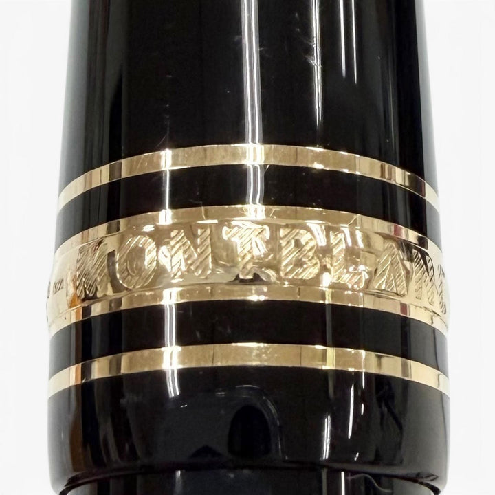 美品▼MONTBLANC モンブラン マイスターシュテュック 145 クラシック ペン先14K Fニブ ホワイトスター 万年筆 ブラック ゴールド ドイツ