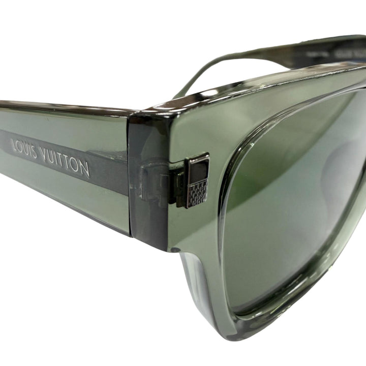 美品▼LOUIS VUITTON ルイヴィトン 2024年製 Z2631E LV エスケイプ スクエア アイウェア サングラス クリアカーキ 53□22 145 デモレンズ