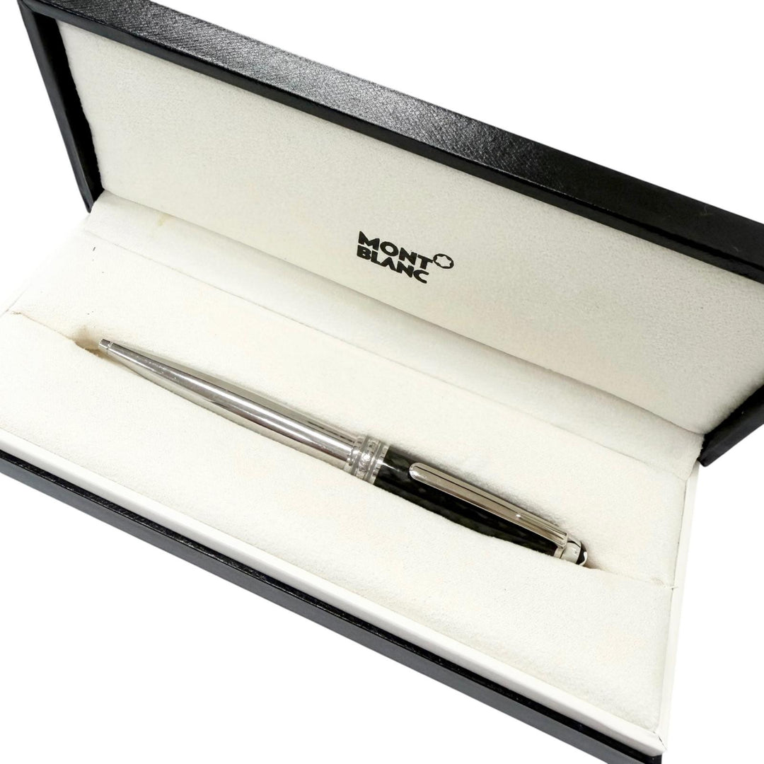良品□MONTBLANC モンブラン マイスターシュテュック ソリテール カーボンスティール クラシック ボールペン シルバー ドイツ製 筆記OK