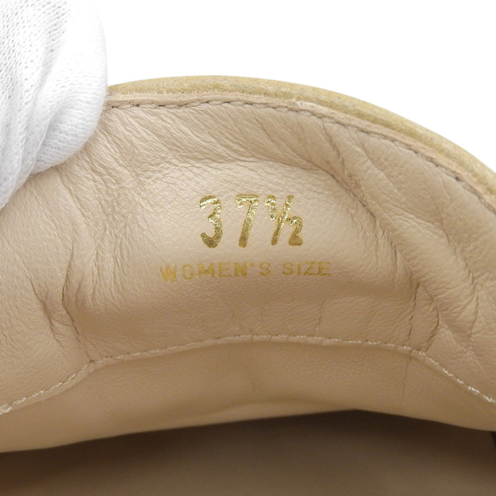 美品▲TOD’S トッズ KATE ケイト ラウンドトゥ レザー ローファー ベージュ ゴールド金具 37.5 イタリア製 レディース