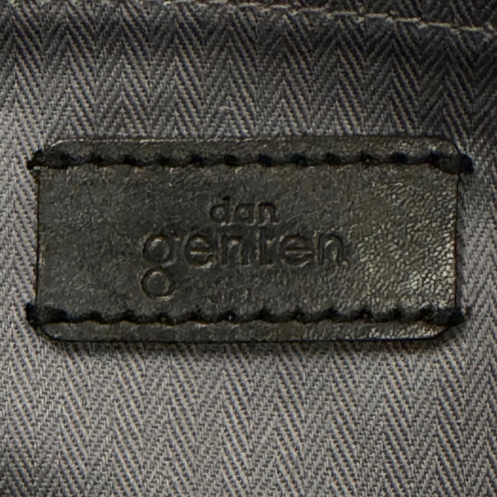 美品▼dan genten ダン ゲンテン レザー ロゴ刻印 ビジネスバッグ ブリーフケース 通勤鞄 カバン ブラック メンズ 収納抜群◎
