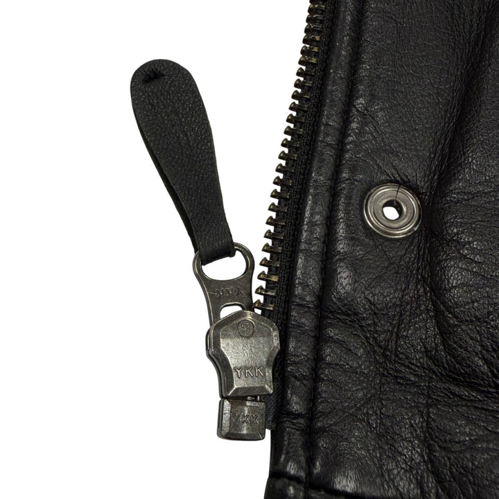美品▼AVIREX BLACK EYE PATCH アヴィレックス ブラックアイパッチ 6111060 VARSITY JACKET ラムレザー ZIP フライトジャケット M 正規品