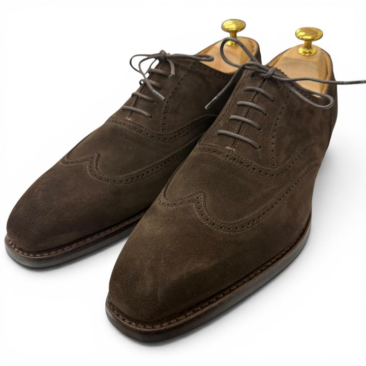 極美品□CROCKETT&amp;JONES クロケットアンドジョーンズ 5056 DRUMMOND スウェードレザー 348ラスト フルブローグ ドレスシューズ 7E 英国製