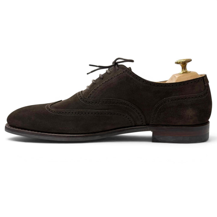 極美品□CROCKETT&amp;JONES クロケットアンドジョーンズ 5056 DRUMMOND スウェードレザー 348ラスト フルブローグ ドレスシューズ 7E 英国製