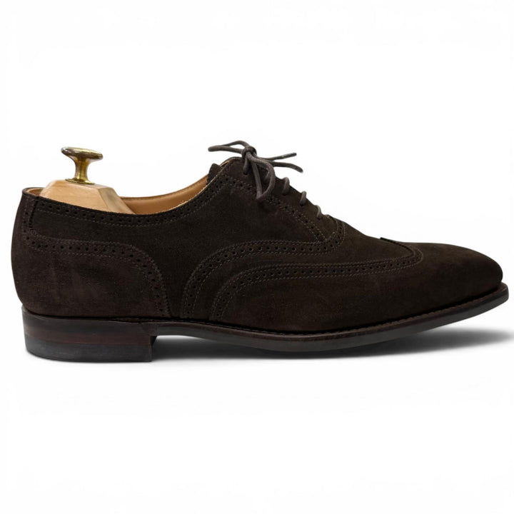 極美品□CROCKETT&amp;JONES クロケットアンドジョーンズ 5056 DRUMMOND スウェードレザー 348ラスト フルブローグ ドレスシューズ 7E 英国製