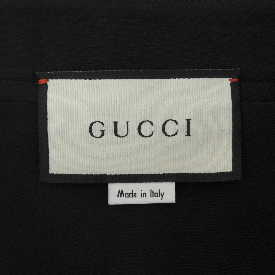 極美品▲GUCCI グッチ 603337 シルク ウール インターロッキングG スカート ブラック 38 イタリア製 正規品 レディース