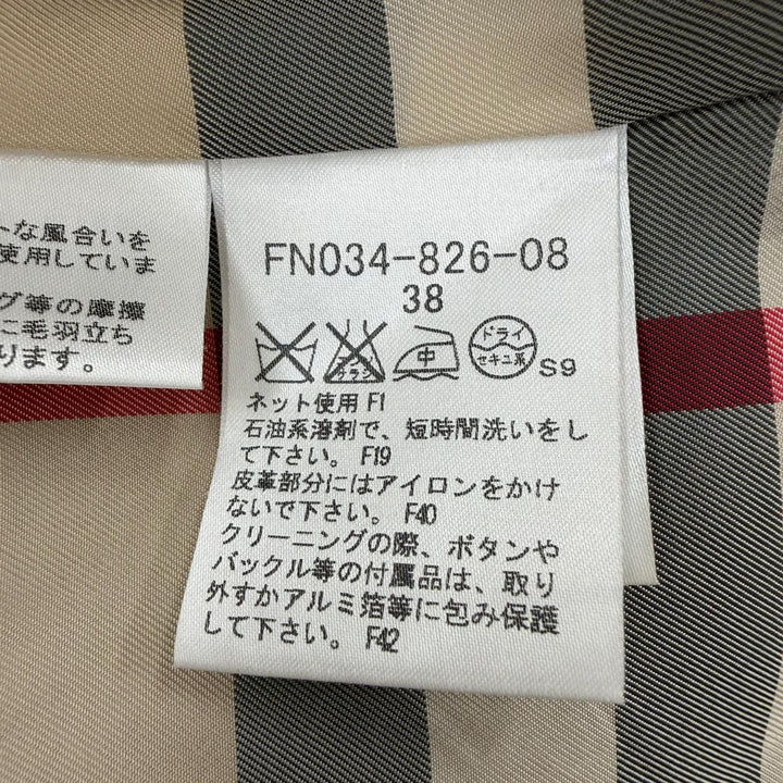 美品☆BURBERRY LONDON バーバリーロンドン カシミヤ100％ ノバチェック柄 トグルボタン フード付 ZIP ダッフルコート グレー 38 正規品