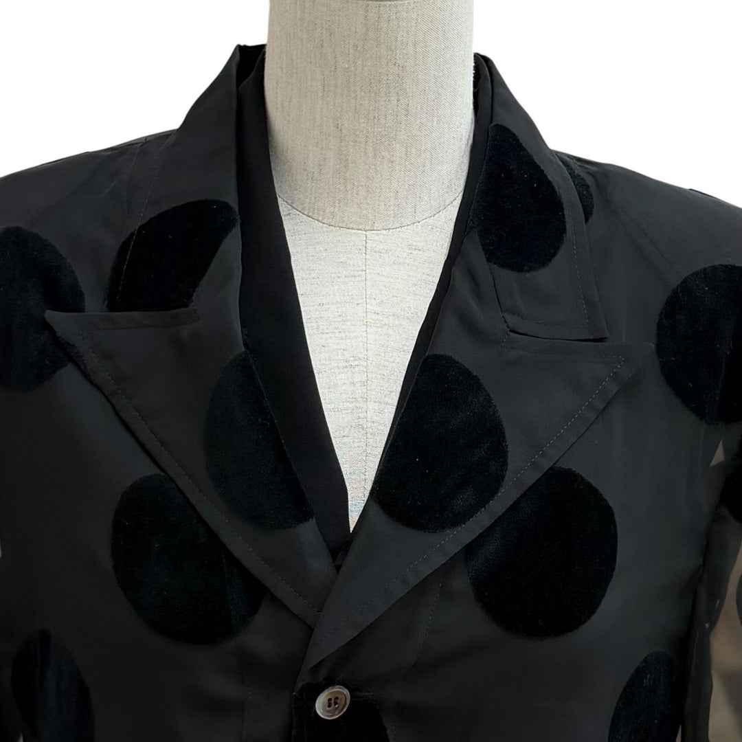 美品★COMME des GARCONS コムデギャルソン 89SS ドット シースルー レイヤード ジャケット ブラック S 日本製 正規品 レディース