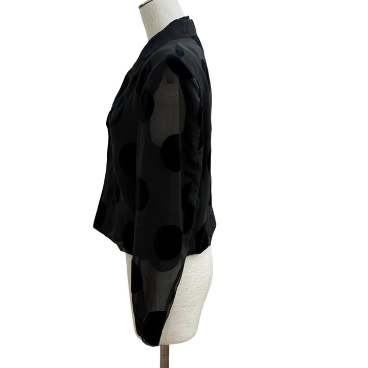 美品★COMME des GARCONS コムデギャルソン 89SS ドット シースルー レイヤード ジャケット ブラック S 日本製 正規品 レディース