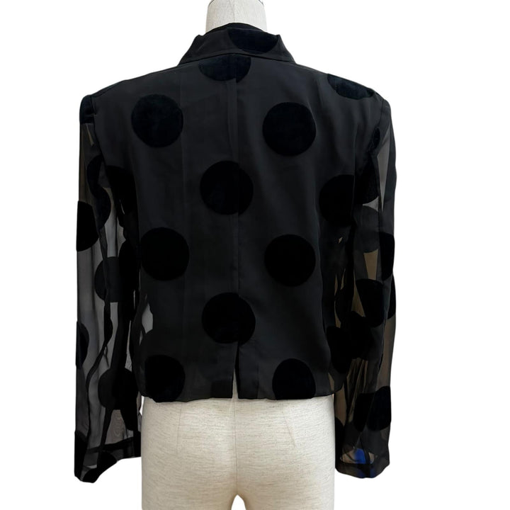 美品★COMME des GARCONS コムデギャルソン 89SS ドット シースルー レイヤード ジャケット ブラック S 日本製 正規品 レディース