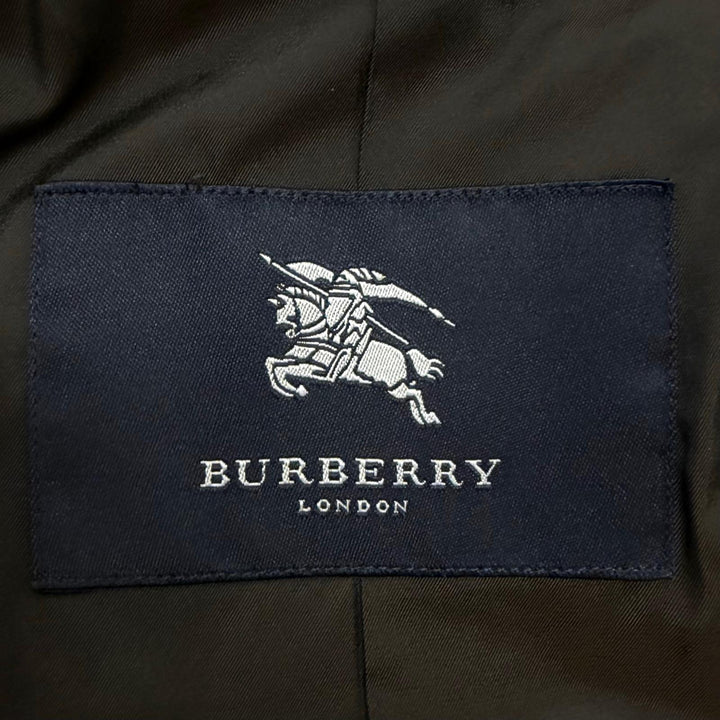 極美品□BURBERRY LONDON バーバリーロンドン カシミヤ 羊毛 裏ロゴ総柄 チェスターコート ブラック 92-170-5 日本製 正規品 メンズ