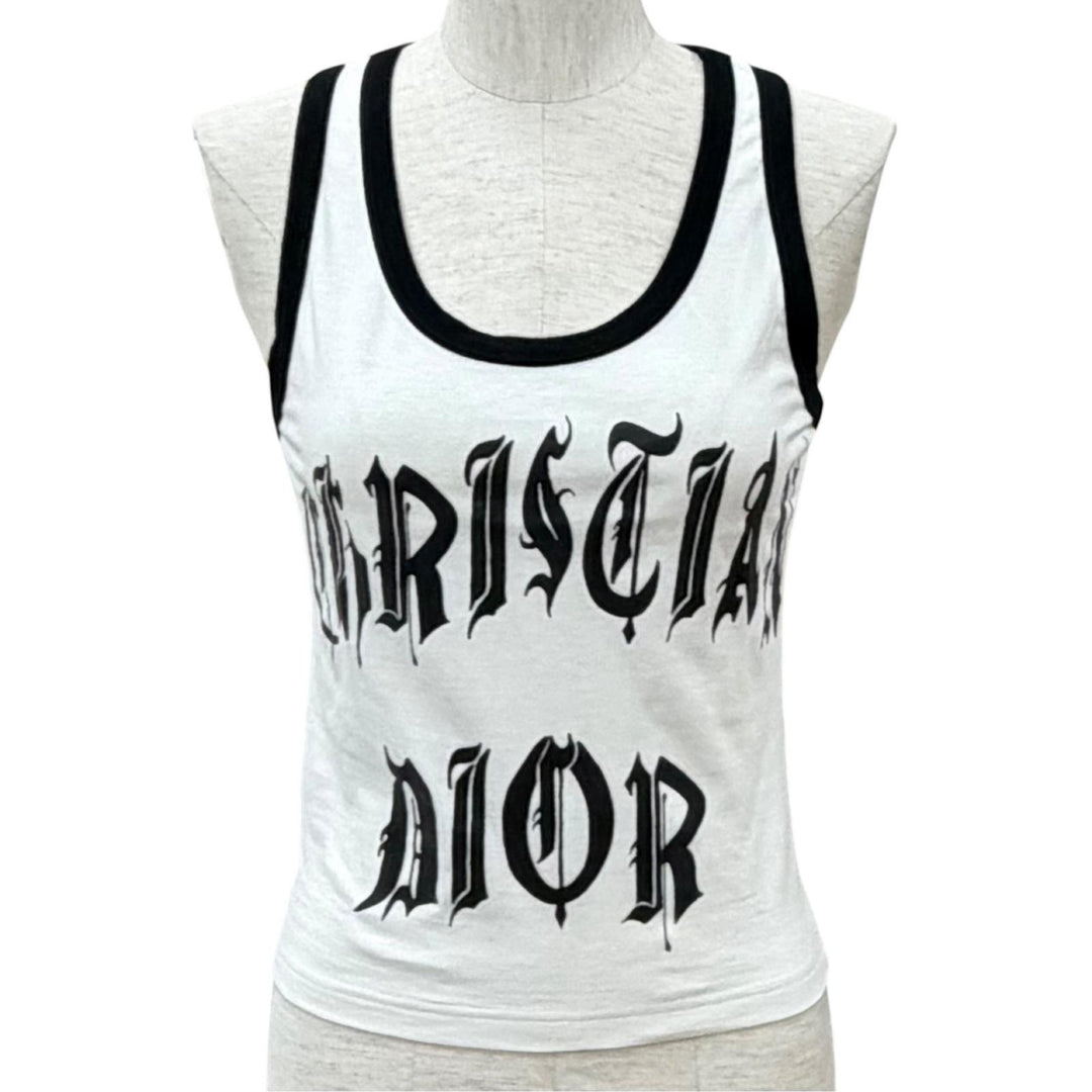 極美品★Christian Dior クリスチャンディオール 02SS 2E12155800 コットン100％ ジョン・ガリアーノ期 タンクトップ 38 正規品