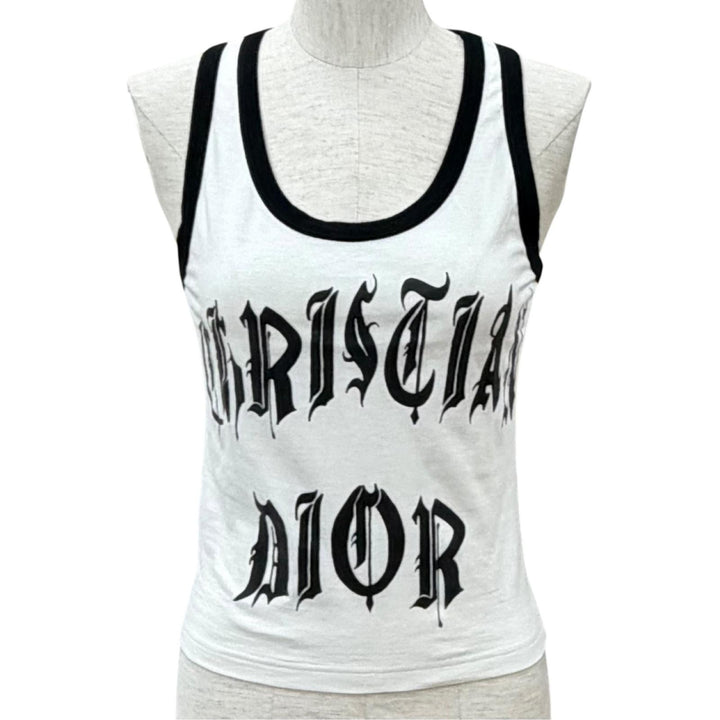 極美品★Christian Dior クリスチャンディオール 02SS 2E12155800 コットン100％ ジョン・ガリアーノ期 タンクトップ 38 正規品
