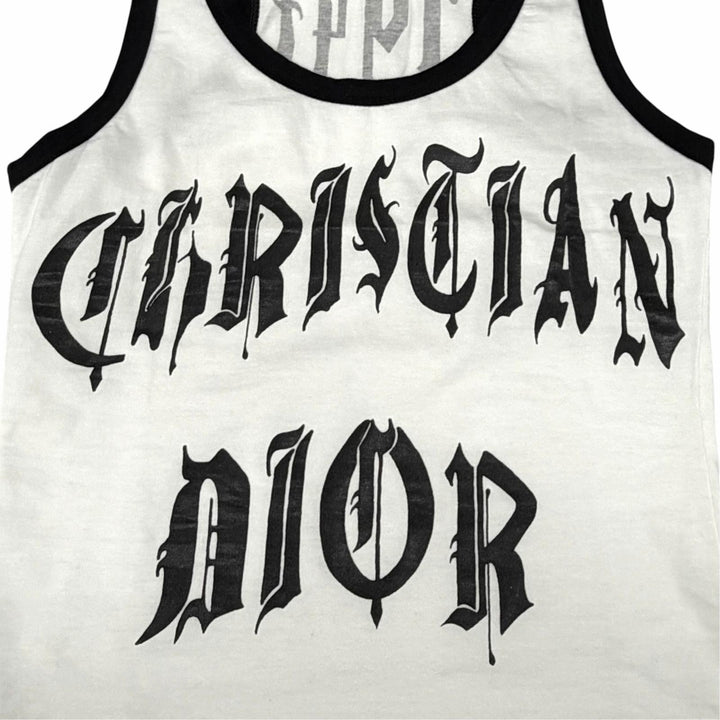 極美品★Christian Dior クリスチャンディオール 02SS 2E12155800 コットン100％ ジョン・ガリアーノ期 タンクトップ 38 正規品