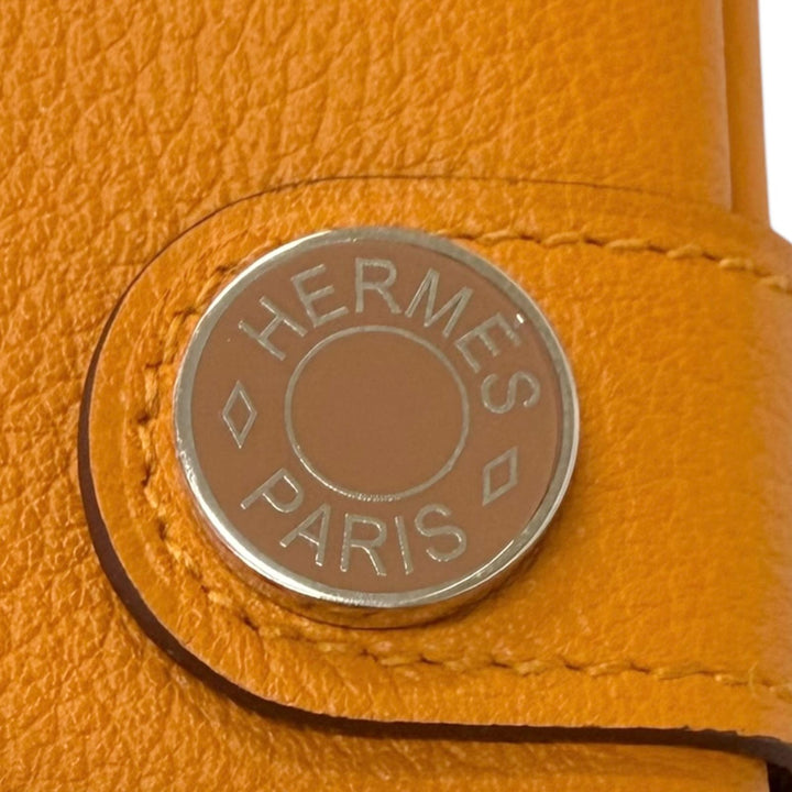 極美品□HERMES エルメス R.M.S. エバーカラー クルードセル レザーカードケース アプリコット ゴールド B刻印 フランス製 メンズ 箱付き