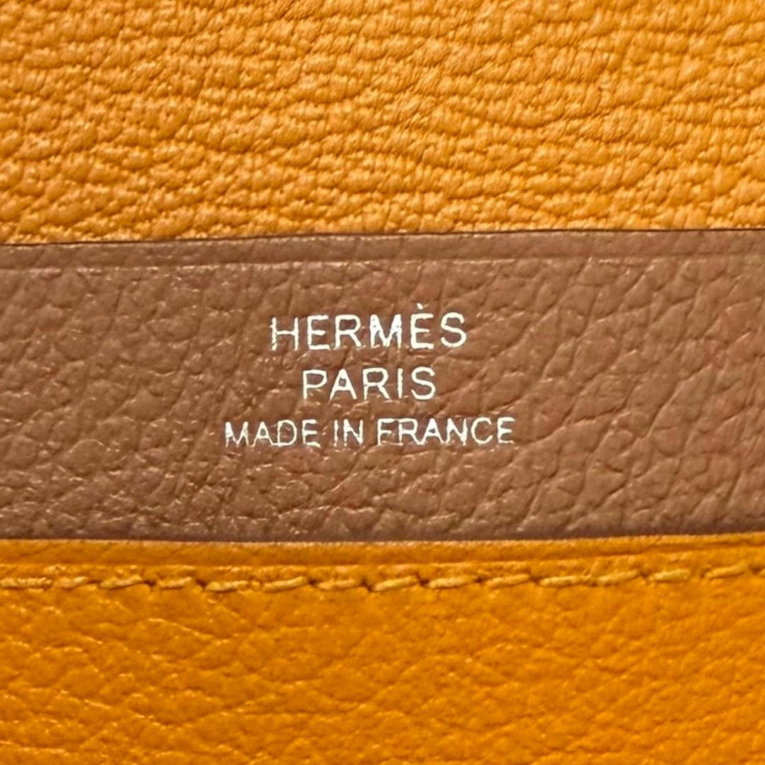 極美品□HERMES エルメス R.M.S. エバーカラー クルードセル レザーカードケース アプリコット ゴールド B刻印 フランス製 メンズ 箱付き