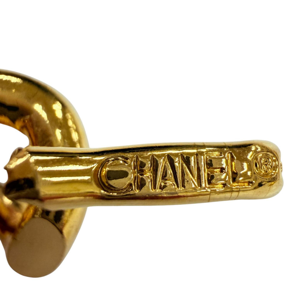 美品☆CHANEL シャネル ヴィンテージ 93A メタル ロゴプレート・ココマークコイン チェーンベルト ゴールド レディース 箱付き