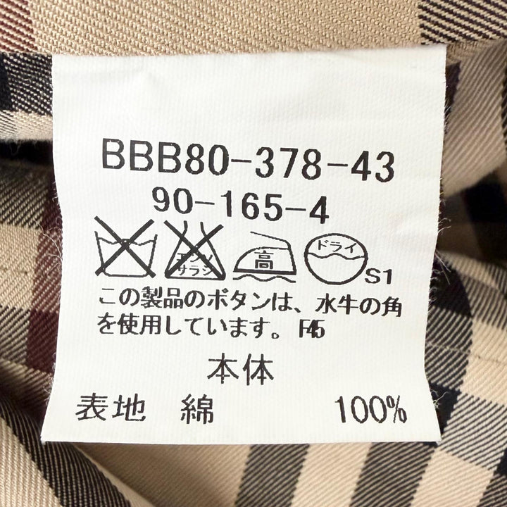 美品□BURBERRY LONDON バーバリーロンドン 裏ノバチェック柄 ライナー付き ステンカラーコート ベージュ 90-165-4 日本製 正規品 メンズ