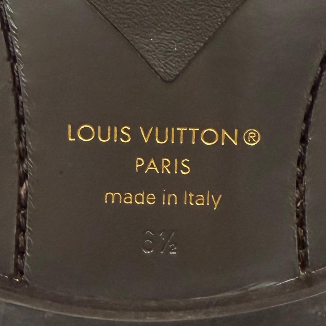 美品▼LOUIS VUITTON ルイヴィトン エピ レースアップ LV刻印 レザーシューズ ダークブラウン 6.5 イタリア製 メンズ ビジネスオススメ◎