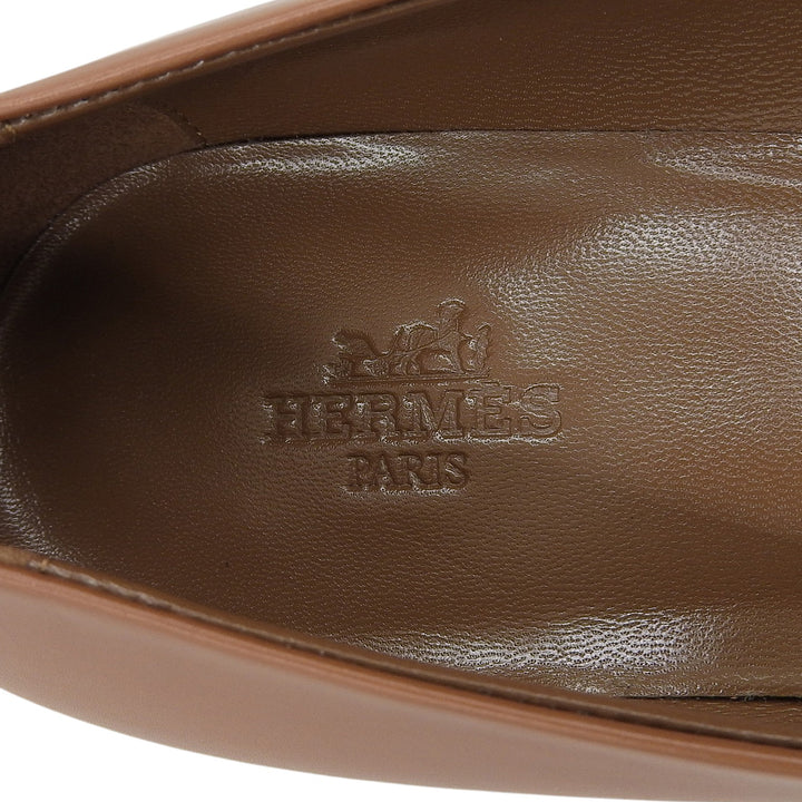 極美品▲HERMES エルメス レザー アピバックル ポインテッドトゥ パンプス ブラウン 36 イタリア製 レディース