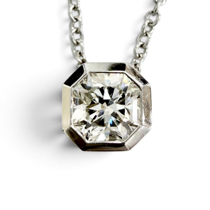 美品△TIFFANY&amp;Co. ティファニー 16993824 ルシダ ダイヤモンド ネックレス PT950 ダイヤ枠込 約5.5×5.5mm 約0.4ct プラチナ 重量2.83g