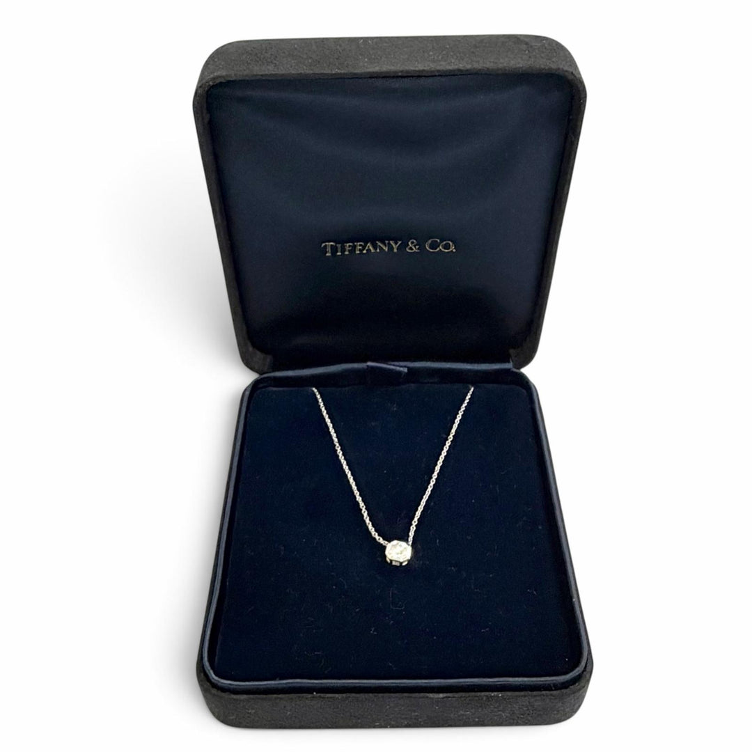 美品△TIFFANY&amp;Co. ティファニー 16993824 ルシダ ダイヤモンド ネックレス PT950 ダイヤ枠込 約5.5×5.5mm 約0.4ct プラチナ 重量2.83g
