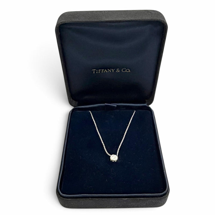 美品△TIFFANY&amp;Co. ティファニー 16993824 ルシダ ダイヤモンド ネックレス PT950 ダイヤ枠込 約5.5×5.5mm 約0.4ct プラチナ 重量2.83g