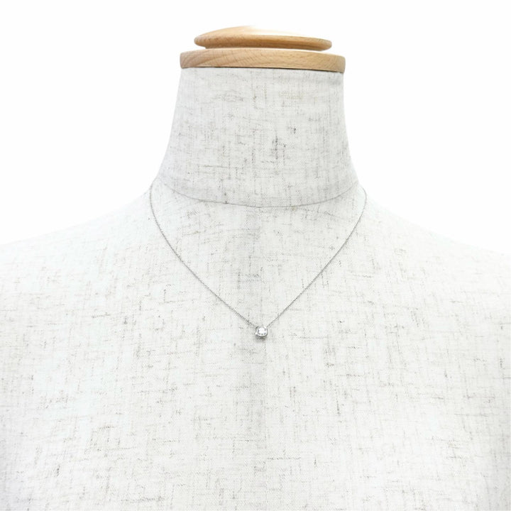 美品△TIFFANY&amp;Co. ティファニー 16993824 ルシダ ダイヤモンド ネックレス PT950 ダイヤ枠込 約5.5×5.5mm 約0.4ct プラチナ 重量2.83g